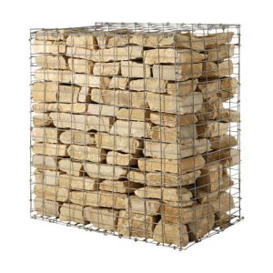 Gabion de soutènement en pierre sèche présenté en grille