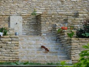Mur en pierre sèche en pierre de Bourgogne