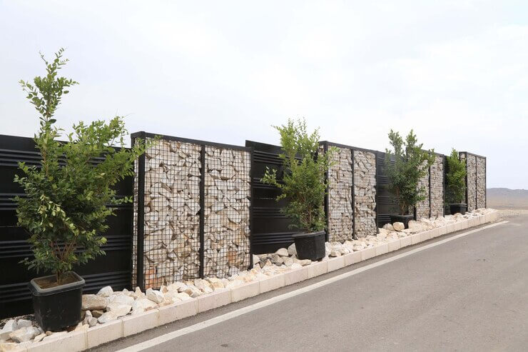 Gabions pour séparation mur extérieur