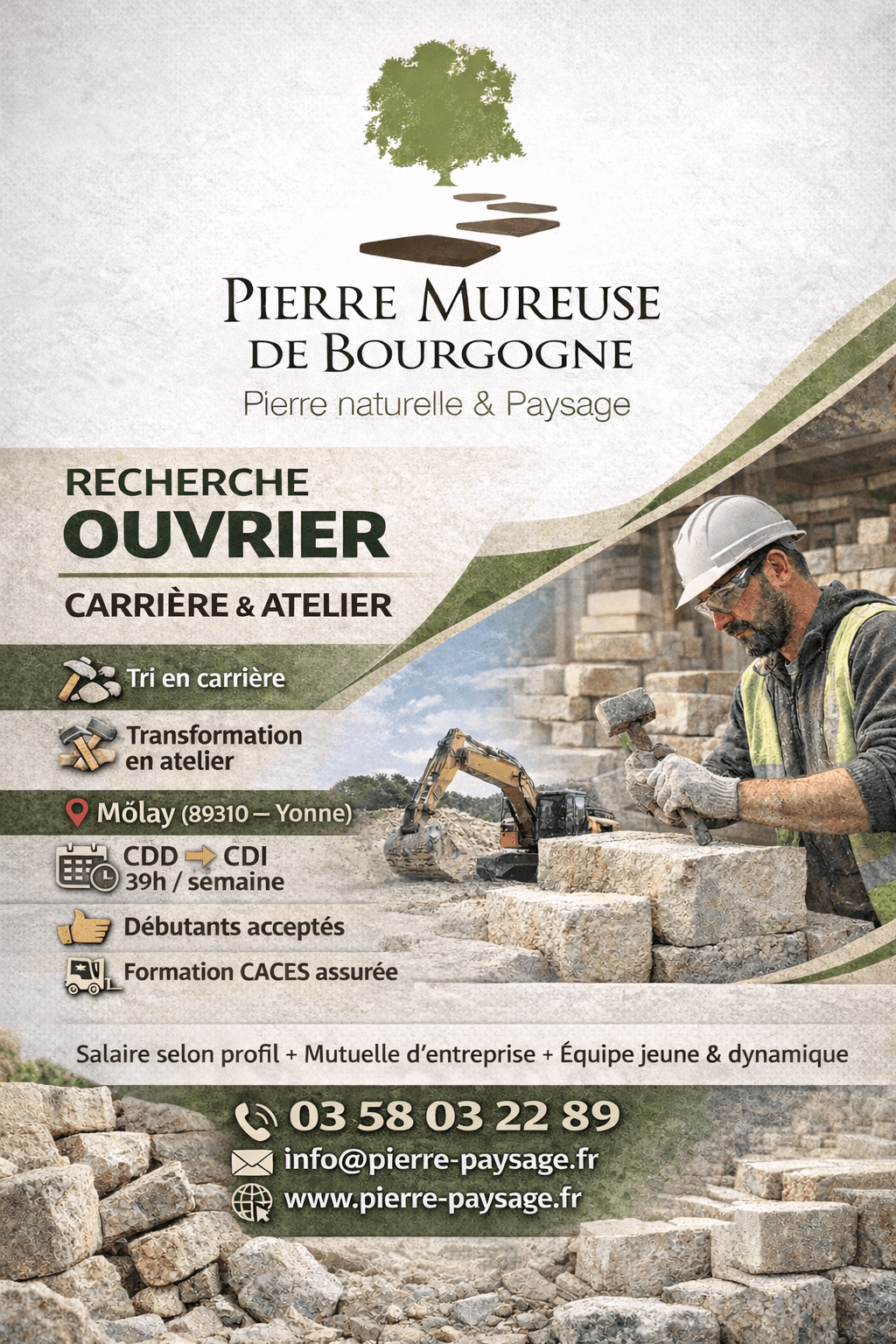 offre-emploi-pierre-mureuse-bourgogne Pierre Mureuse de Bourgogne recrute des ouvriers pour sa carrière à Molay (89)